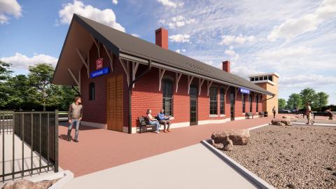 Rendering of Blue Island Vermont Street depot