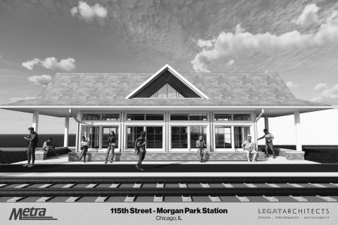 rendering of 115th St passenger shelter